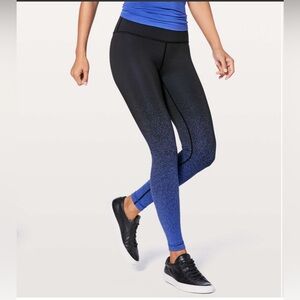 ululemon Wunder Under Hi-Rise Tight (Ombre Speckle) 28" black/blue size 10